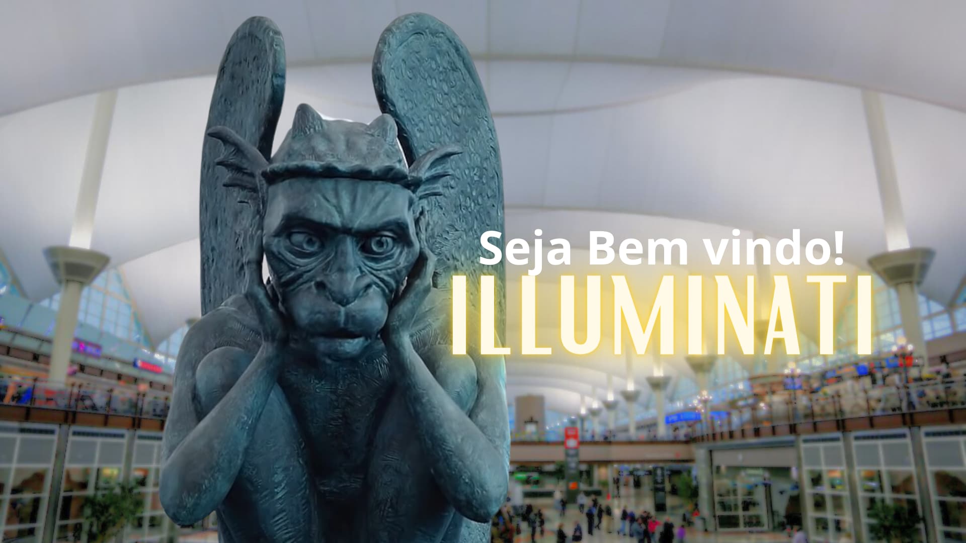 Gárgula falante instalada no Aeroporto de Denver afirma “Bem-vindo à sede dos Illuminati”