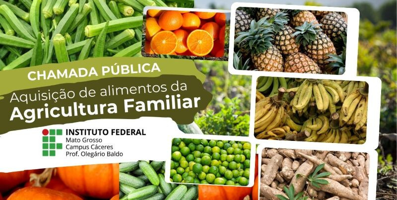 IFMT Cáceres lança edital para compra de legumes e vegetais da agricultura familiar