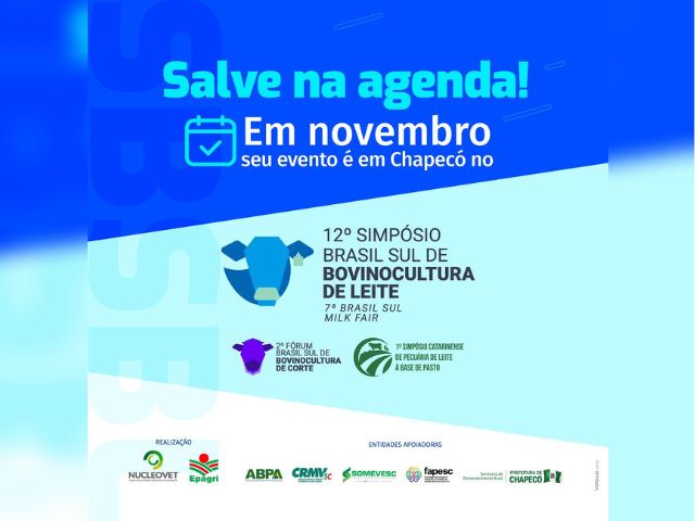 Chapecó recebe evento sobre pecuária de leite entre 7 e 9 de novembro - ACN